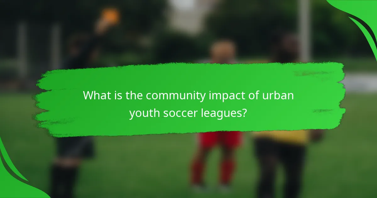 What is the community impact of urban youth soccer leagues?